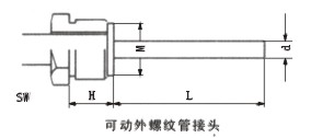 雙金屬溫度計(jì)可動(dòng)外螺紋管接頭